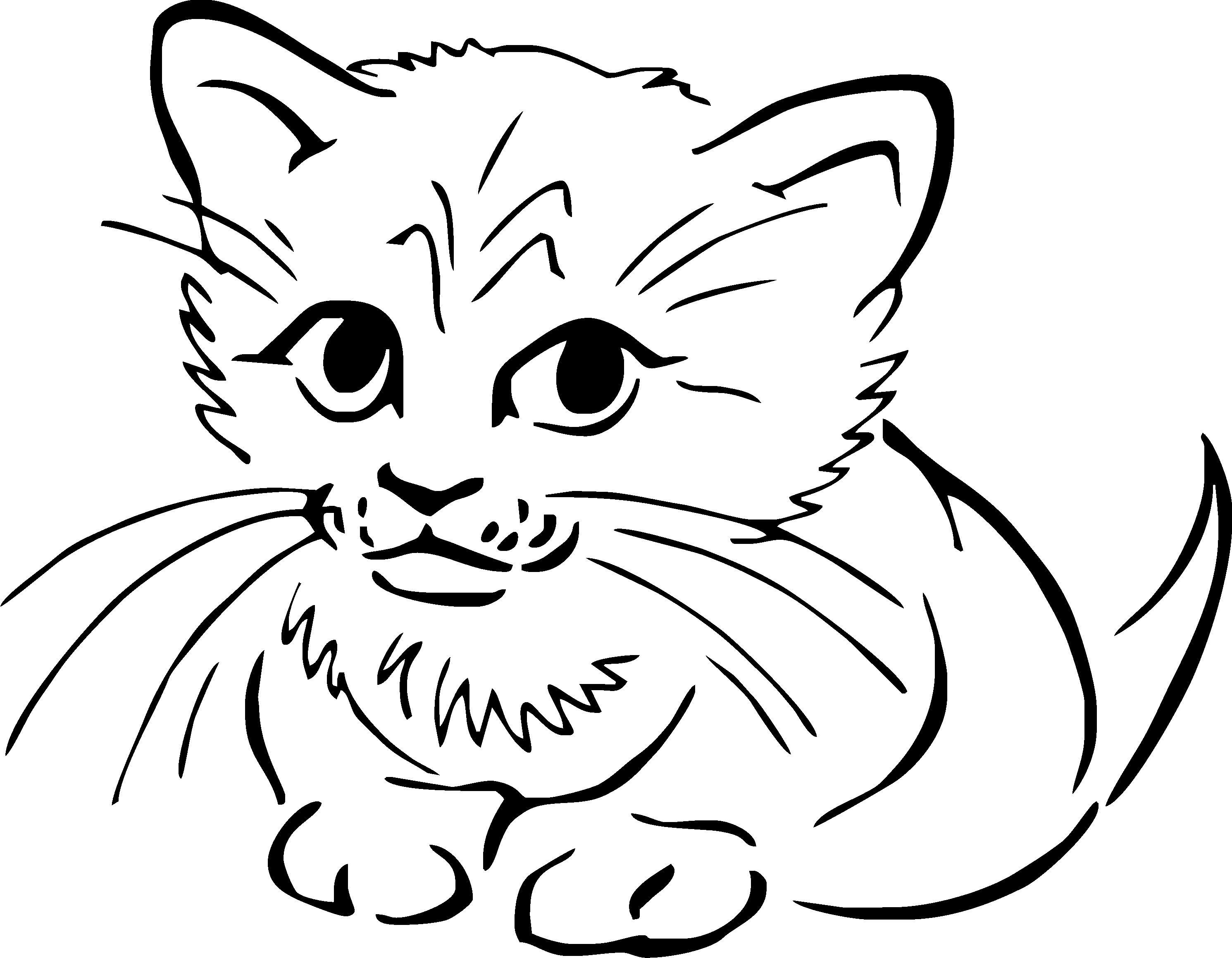 Детская раскраска кошка