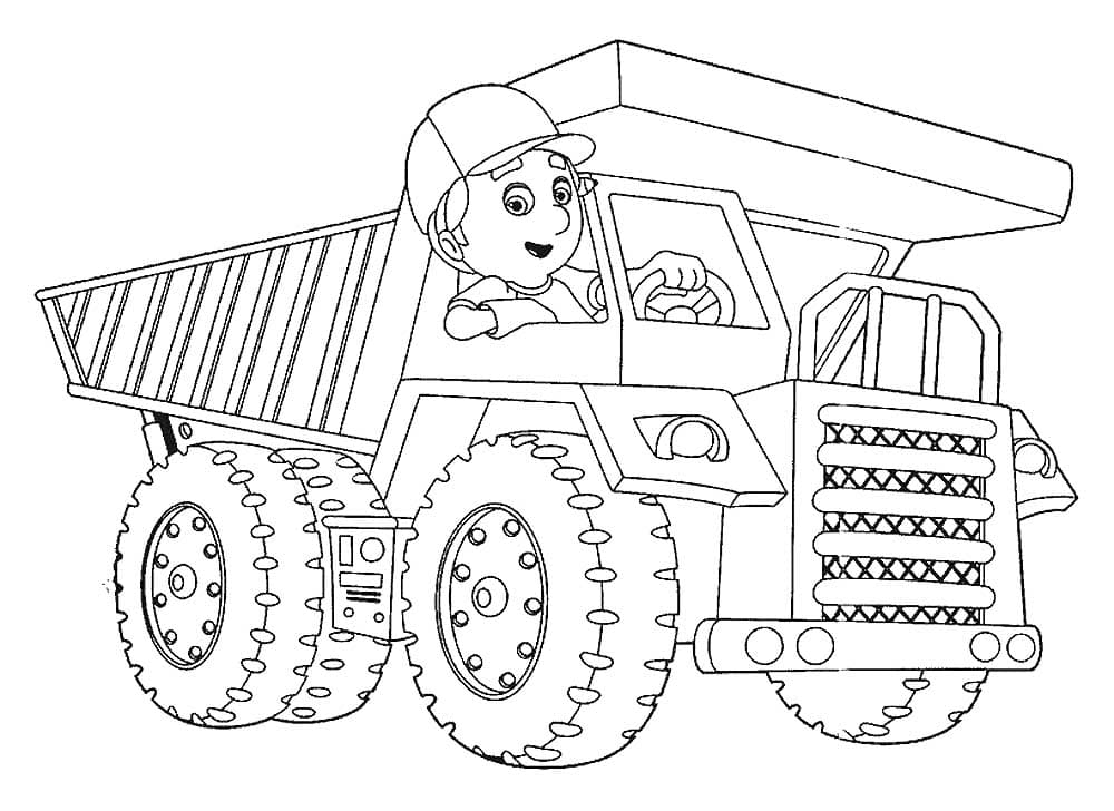 Раскраска Грузовик с водителем и грузом, скачать и распечатать �раскраску раздела Отличия