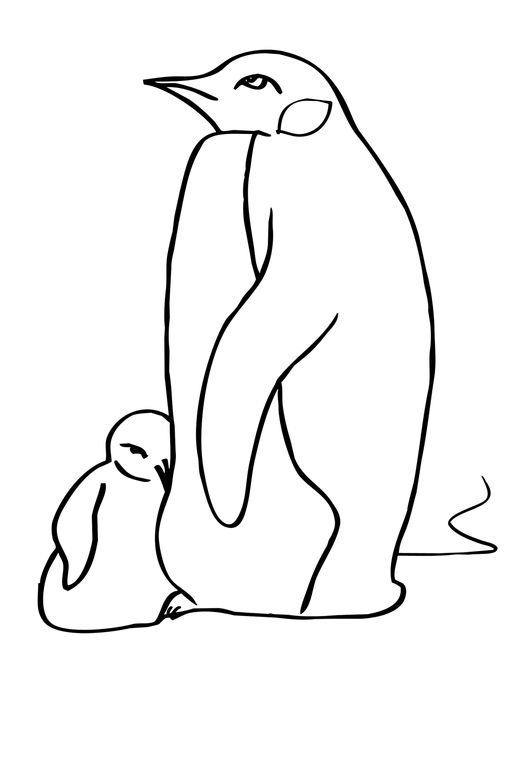 Пингвин папа и ребенок