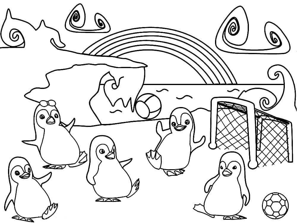 Пингвины играют в футбол