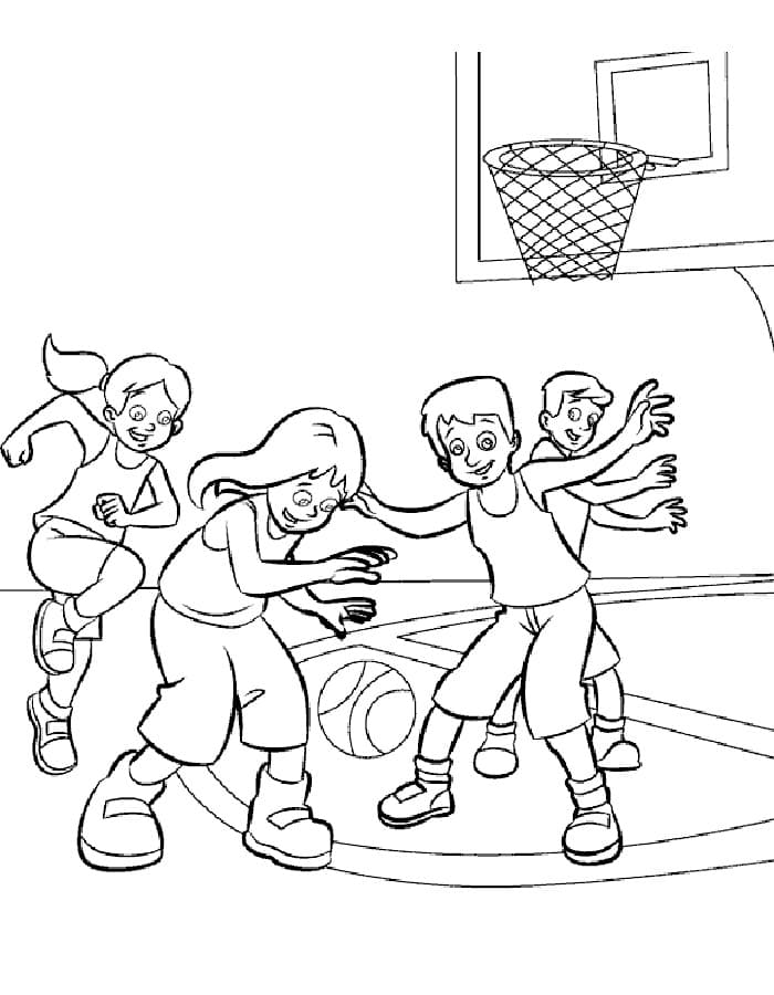 Дети играют в баскетбол