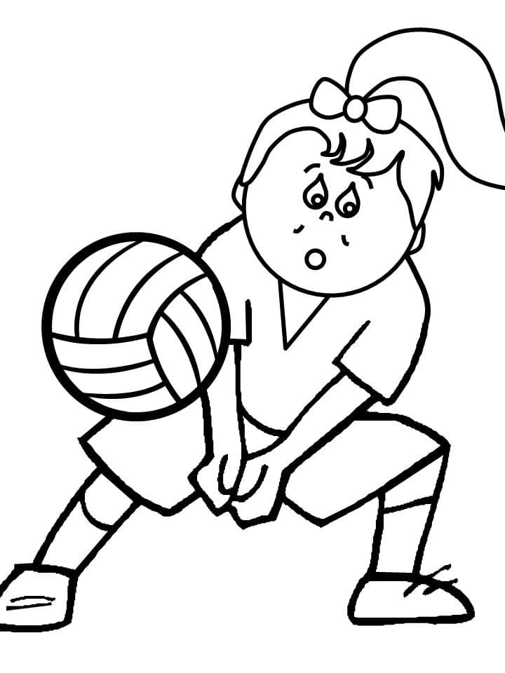 Девочка с волейбольным мячом