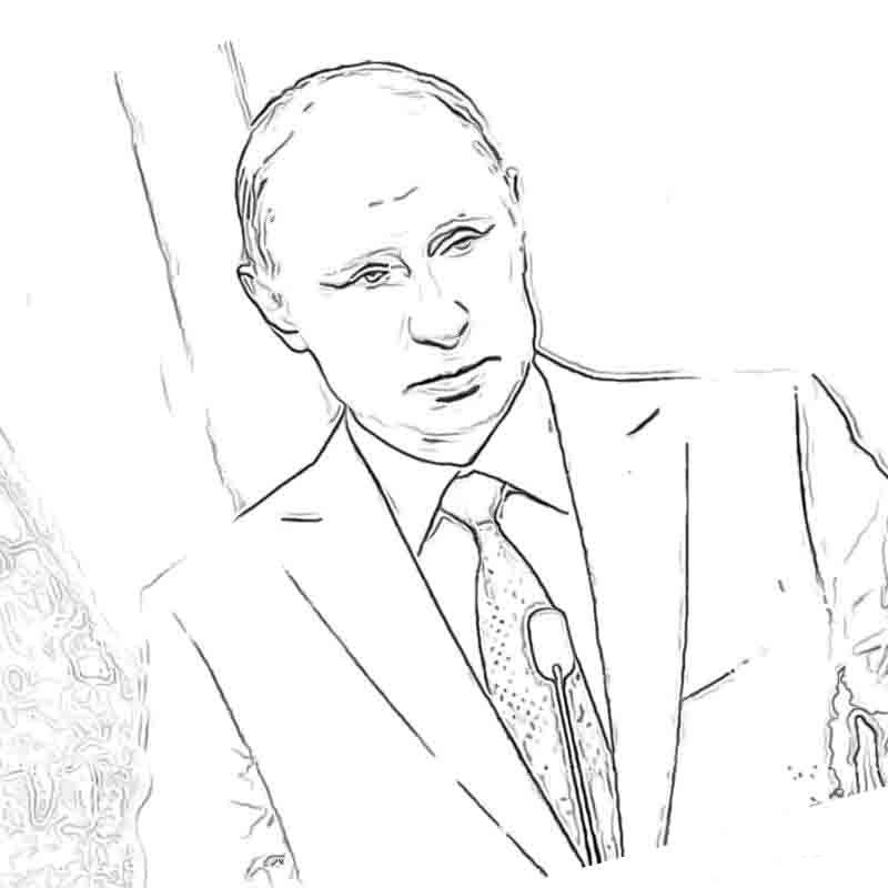Раскраски с Путиным Владимиром Владимировичем