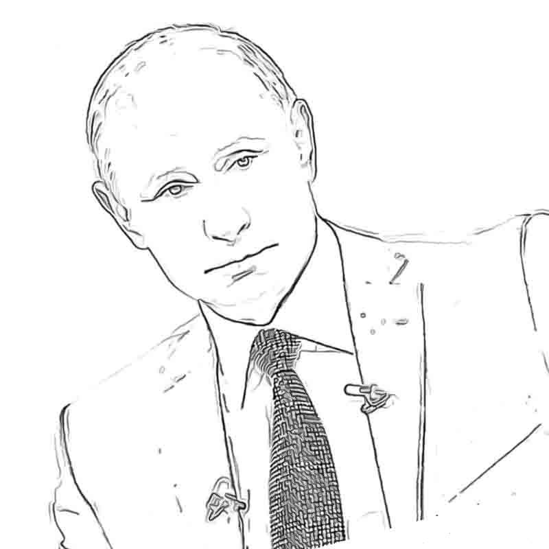 Скачать раскраску Путин В. В.