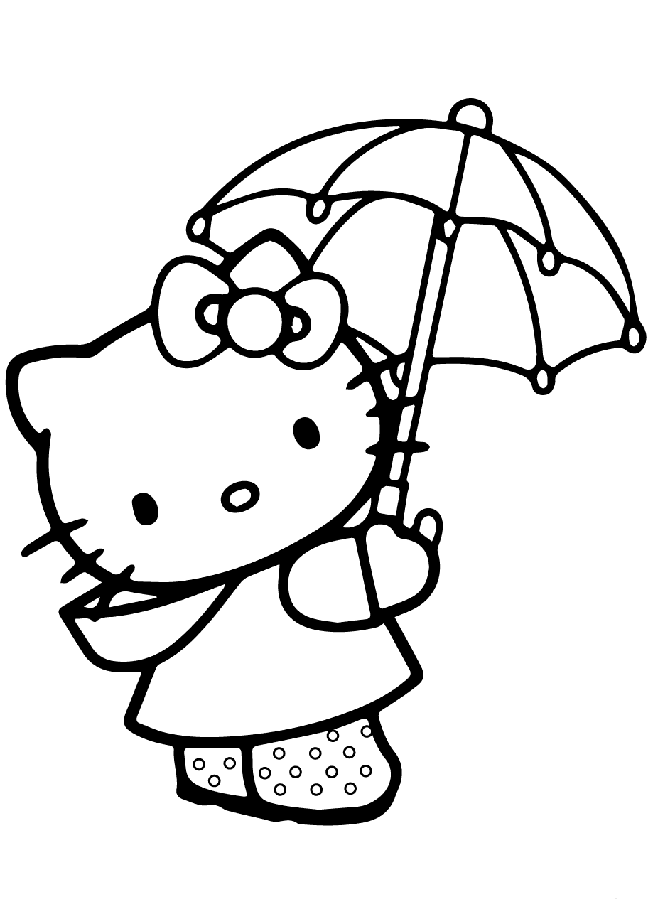 Хелло Китти с зонтом