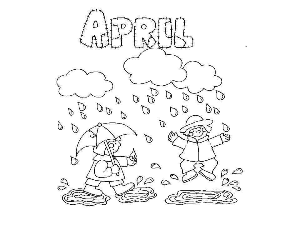 Апрель дети под зонтом