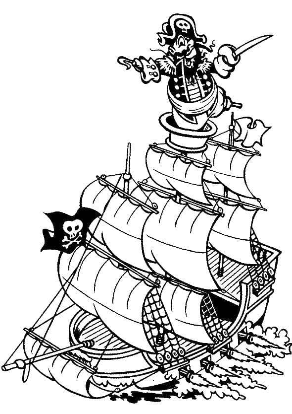 Пират и пиратский корабль