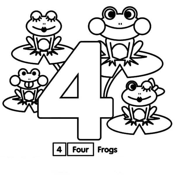 Раскраска 4 лягушки