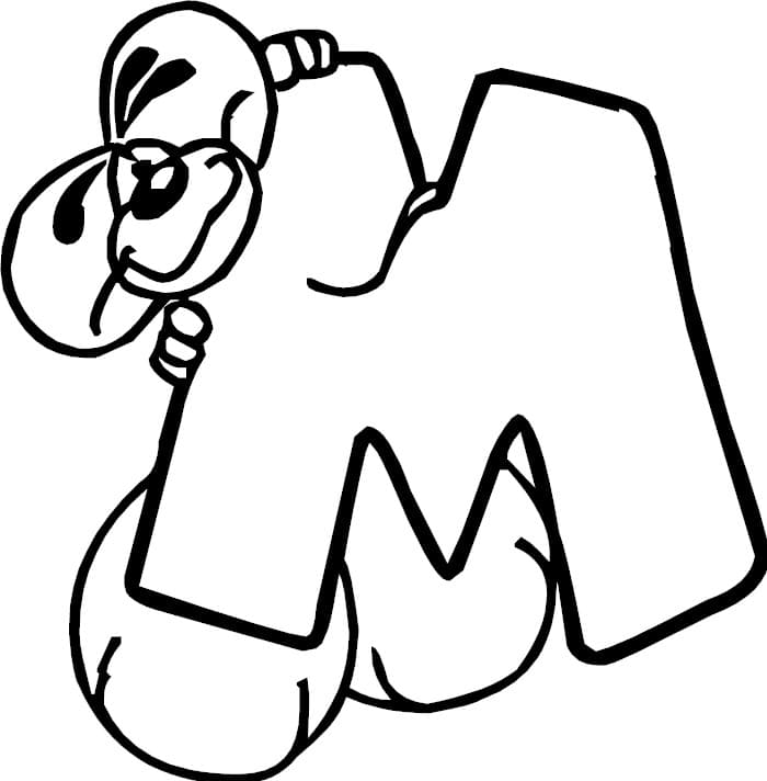 Мышка держит букву М