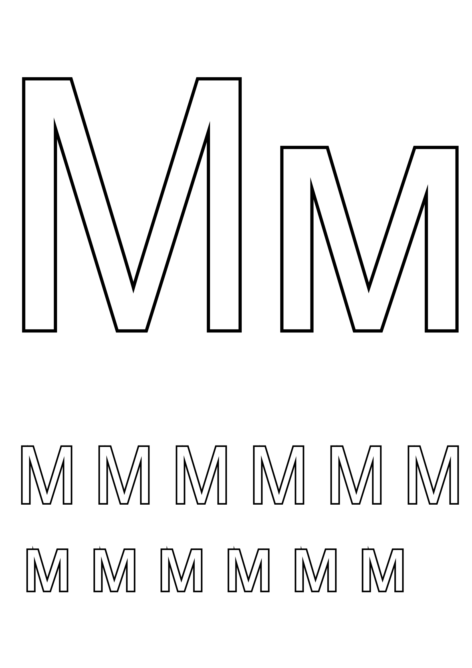 Шаблон раскраска буква М