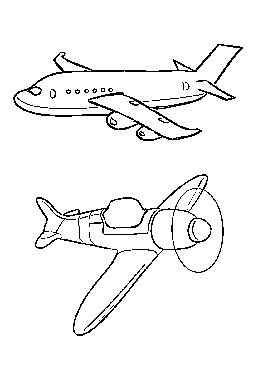 Два самолета раскраска