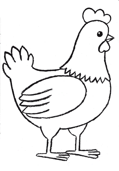 Детская раскраска курица