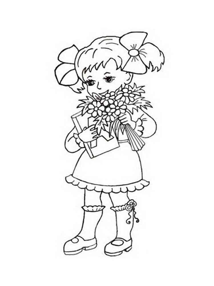 Девочка с книгой и цветами