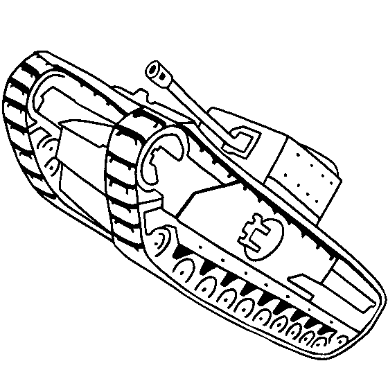 Детская раскраска танк