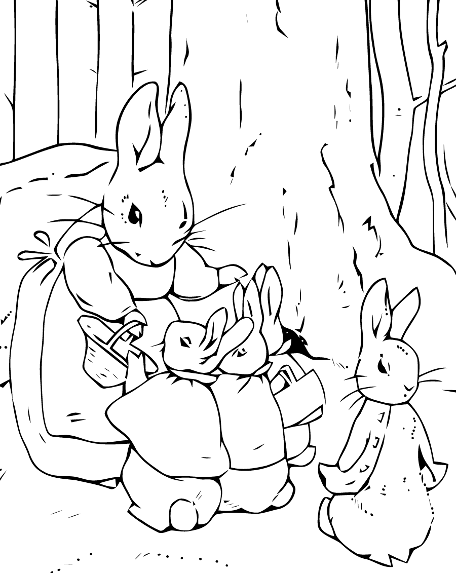 Peter Rabbit раскраска
