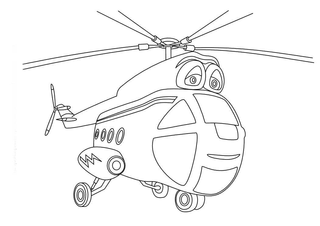 Веселый мультяшный вертолет