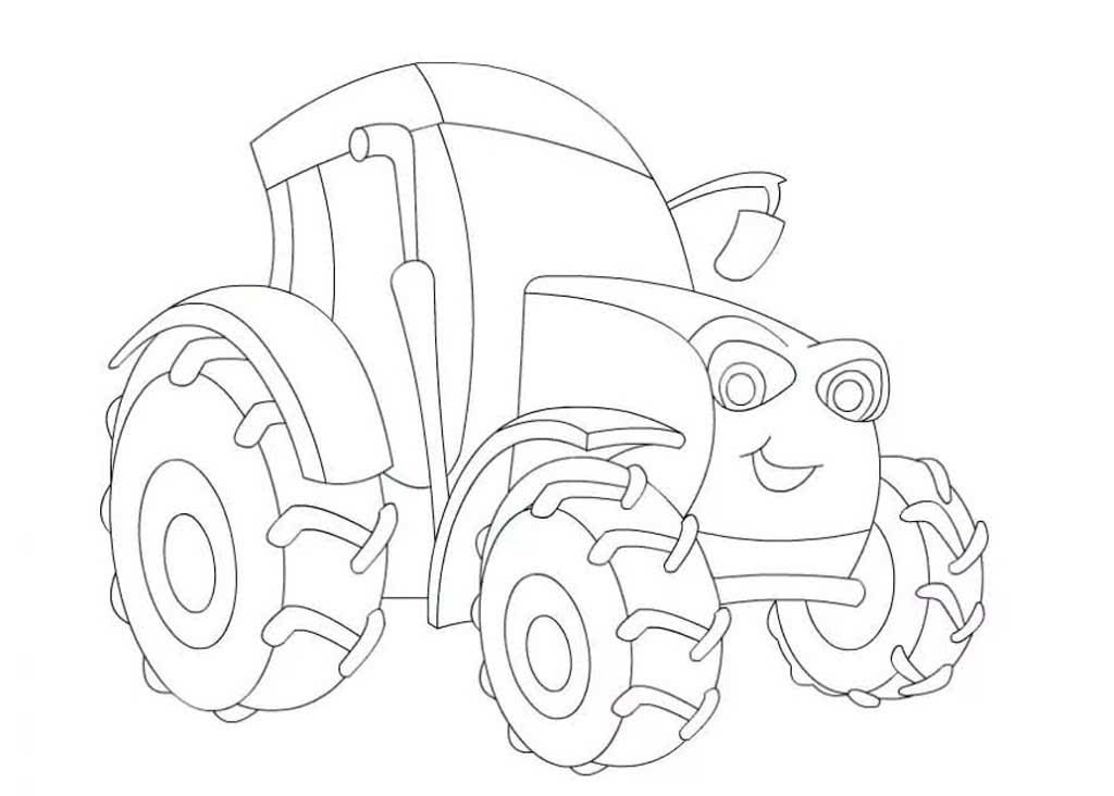 Синий трактор раскраска для мальчиков