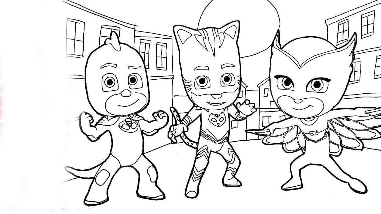 Три героя в масках раскраска детская
