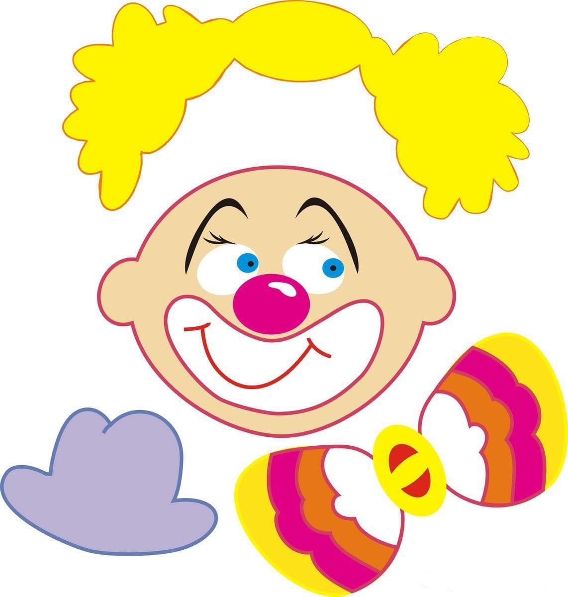 Трафарет для аппликаций разноцветный клоун