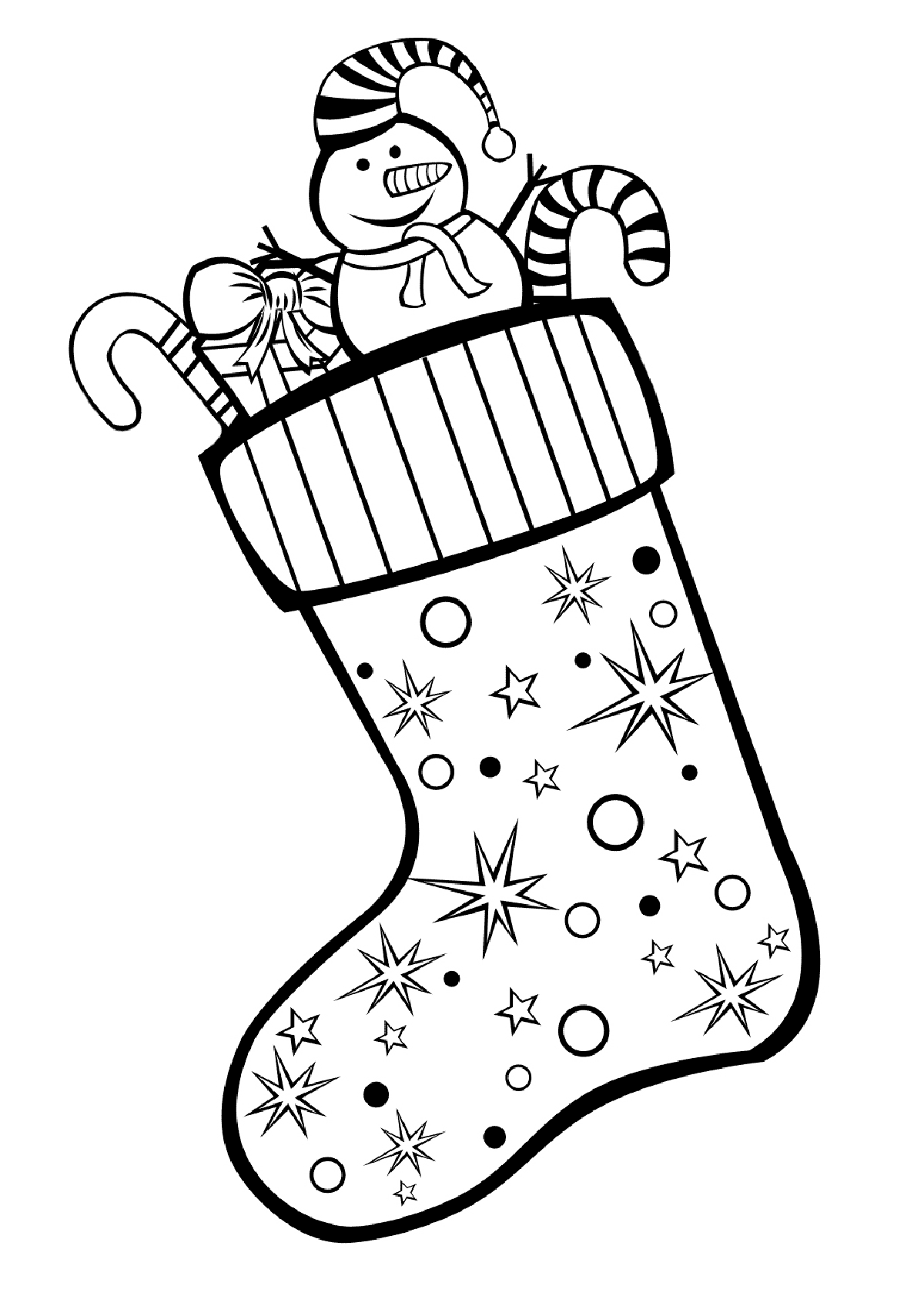 Носок с рождественскими подарками