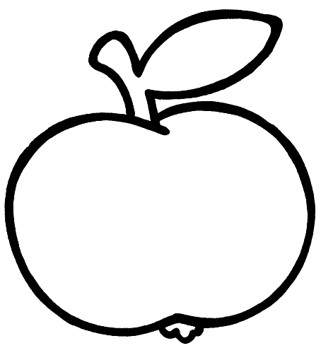 Раскраска яблоко для 2 лет