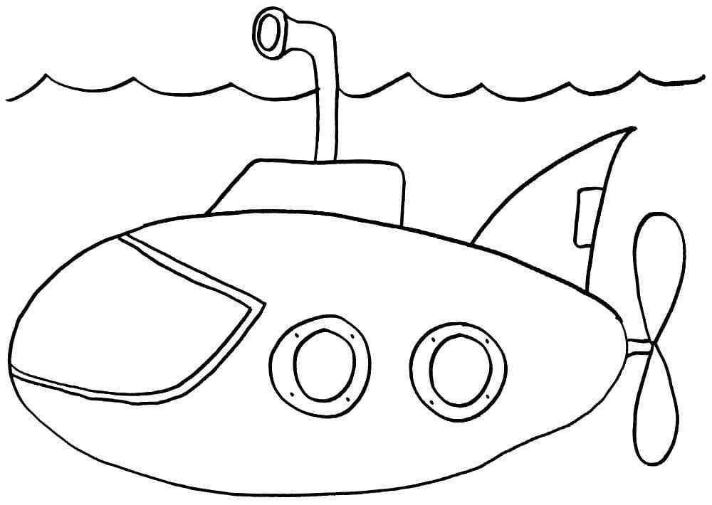 Маленькая подводная лодка с винтом