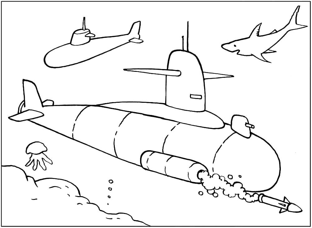 Подводная лодка и торпеда