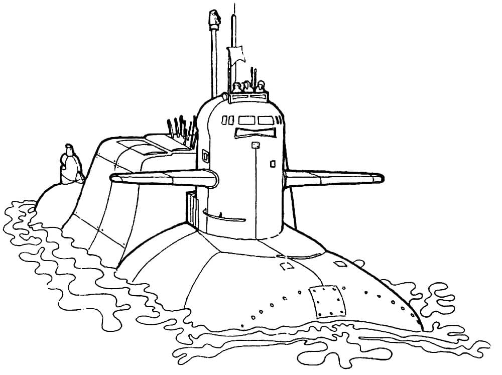 Подводная лодка раскраска для ребенка