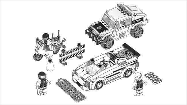 Автомобили Лего раскраска