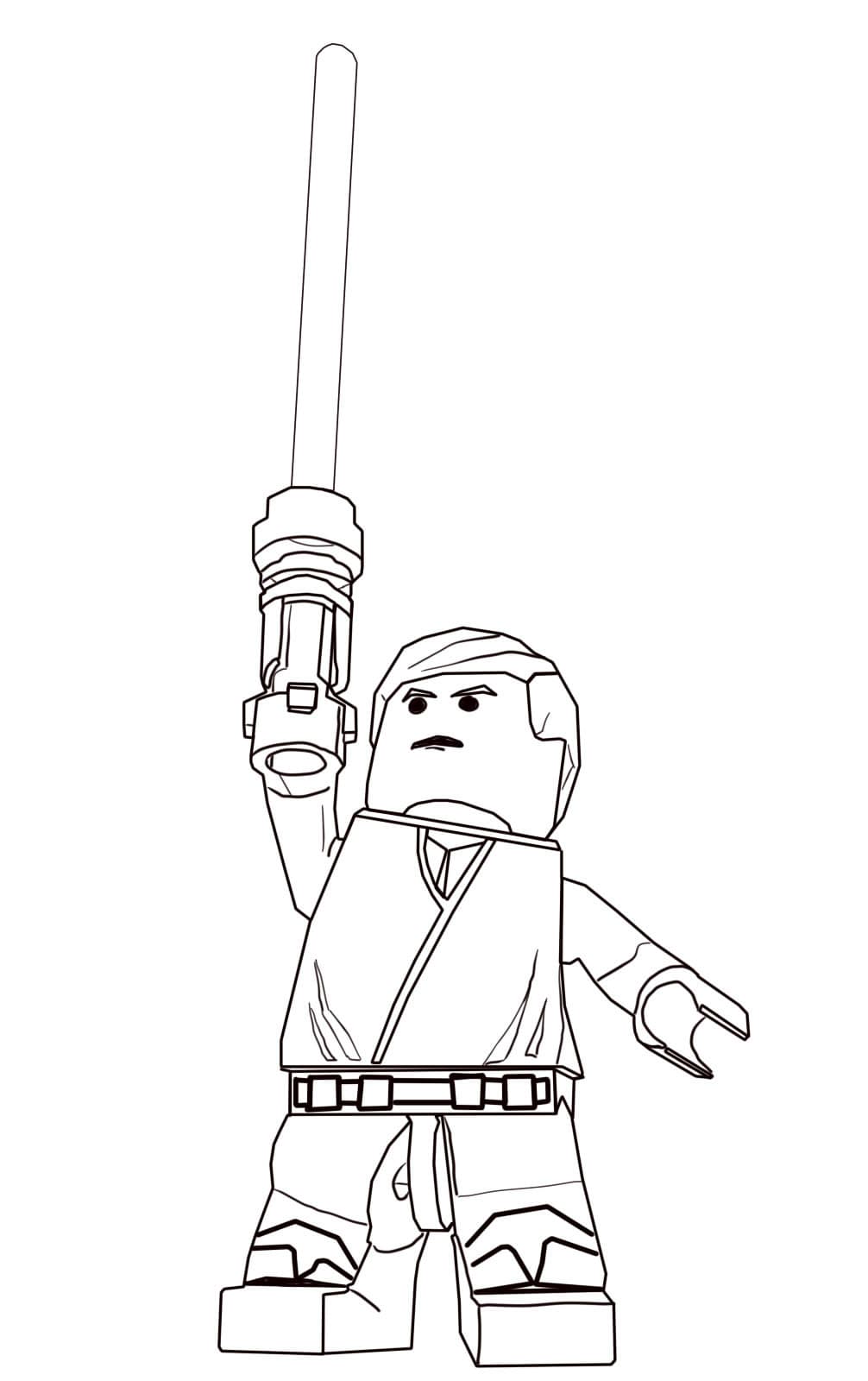 Лего человек поднял меч раскраска