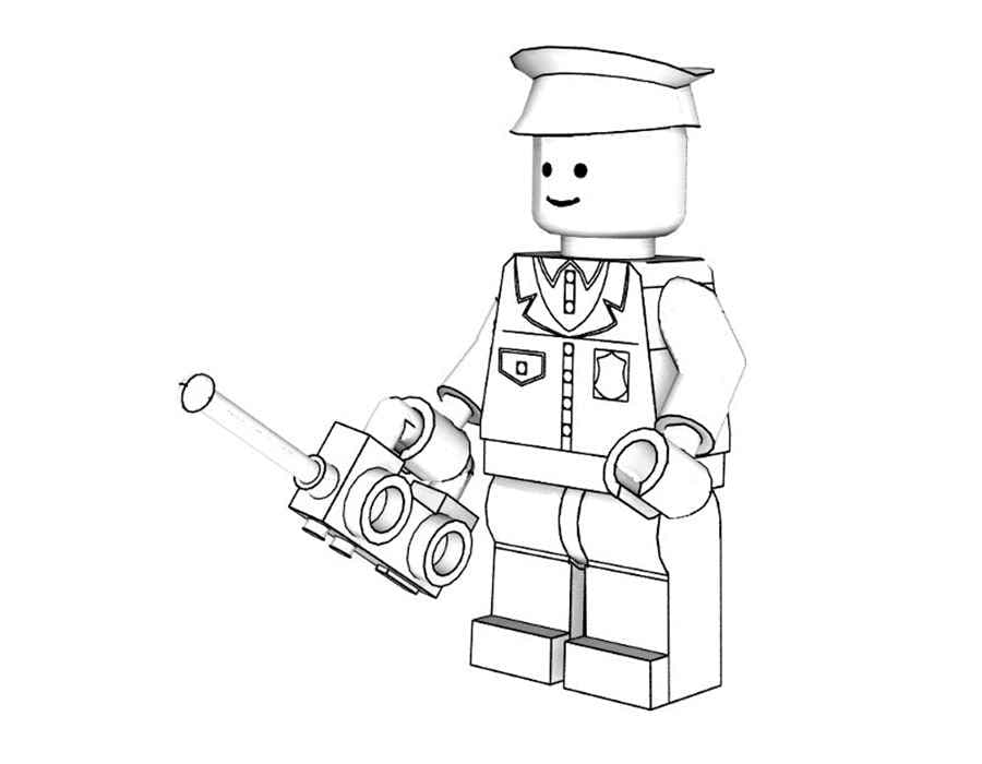 Полицейский Лего раскраска