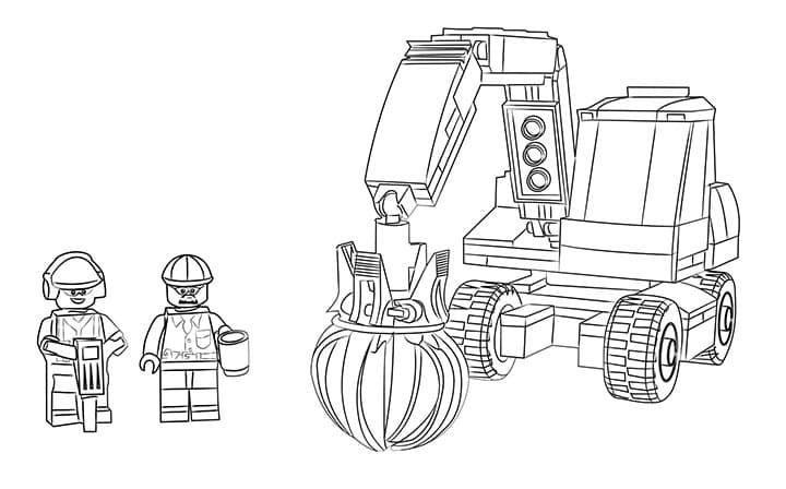 Рабочие Лего раскраска