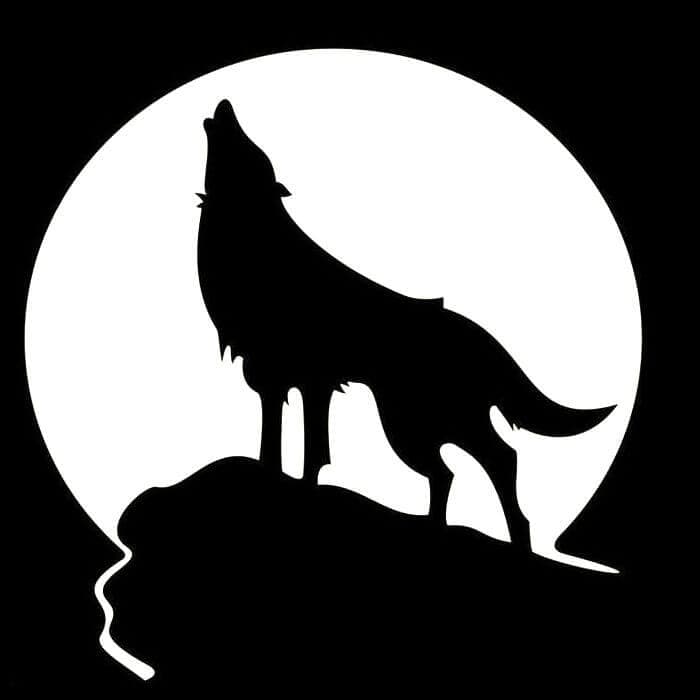 Волк и луна трафарет для вырезания