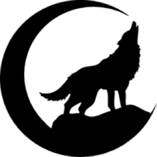 Волк и луна трафарет