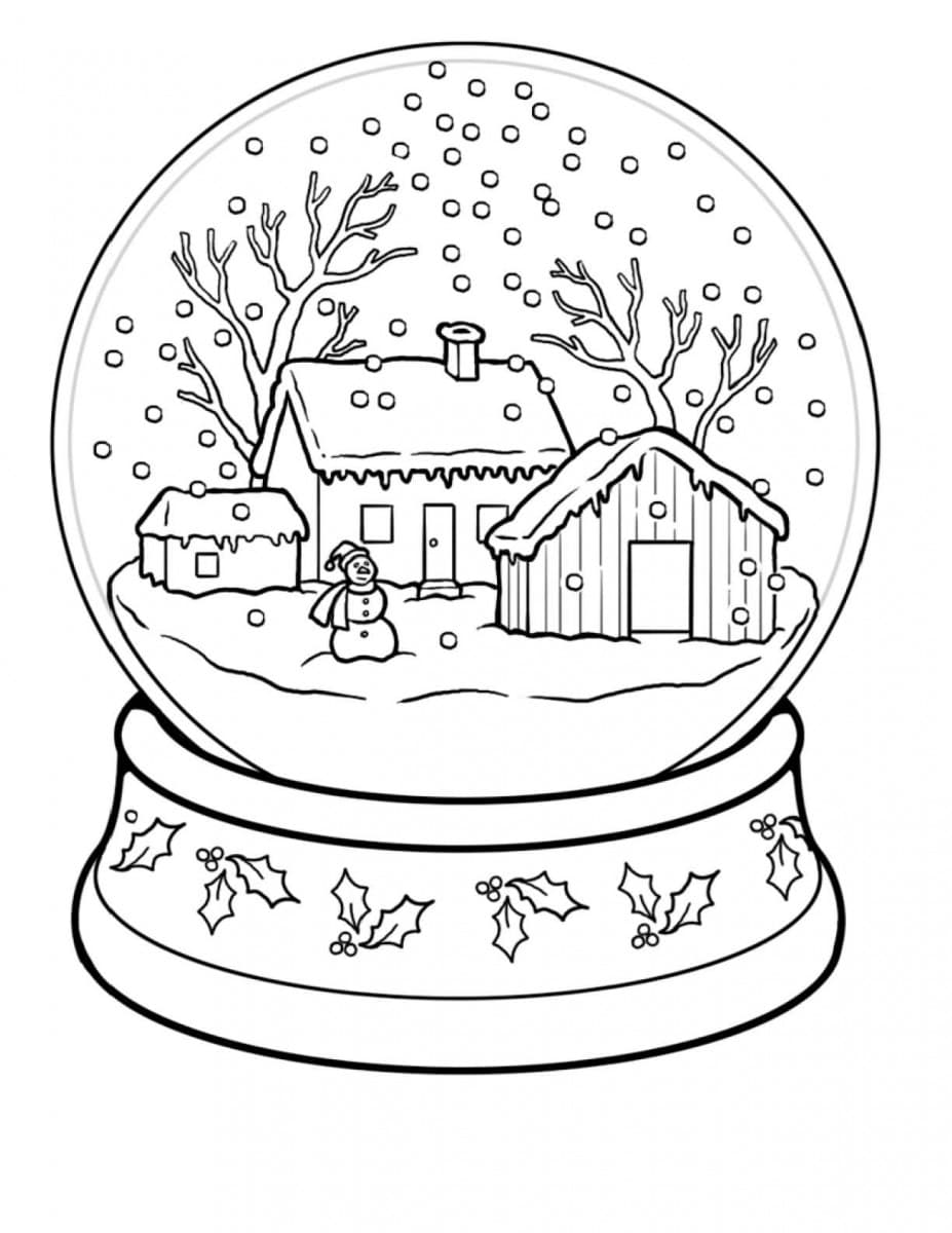 Снег и дома в шаре