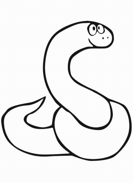 Раскраска для детей змея