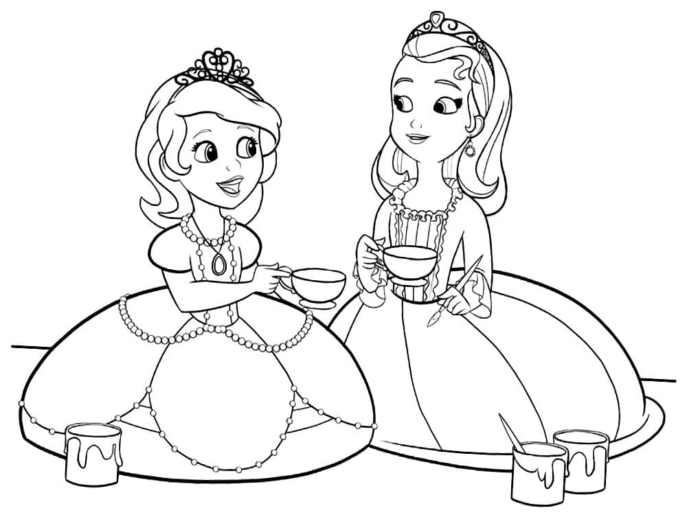 Две принцессы пьют чай
