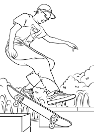 Раскраска езда на скейтборде