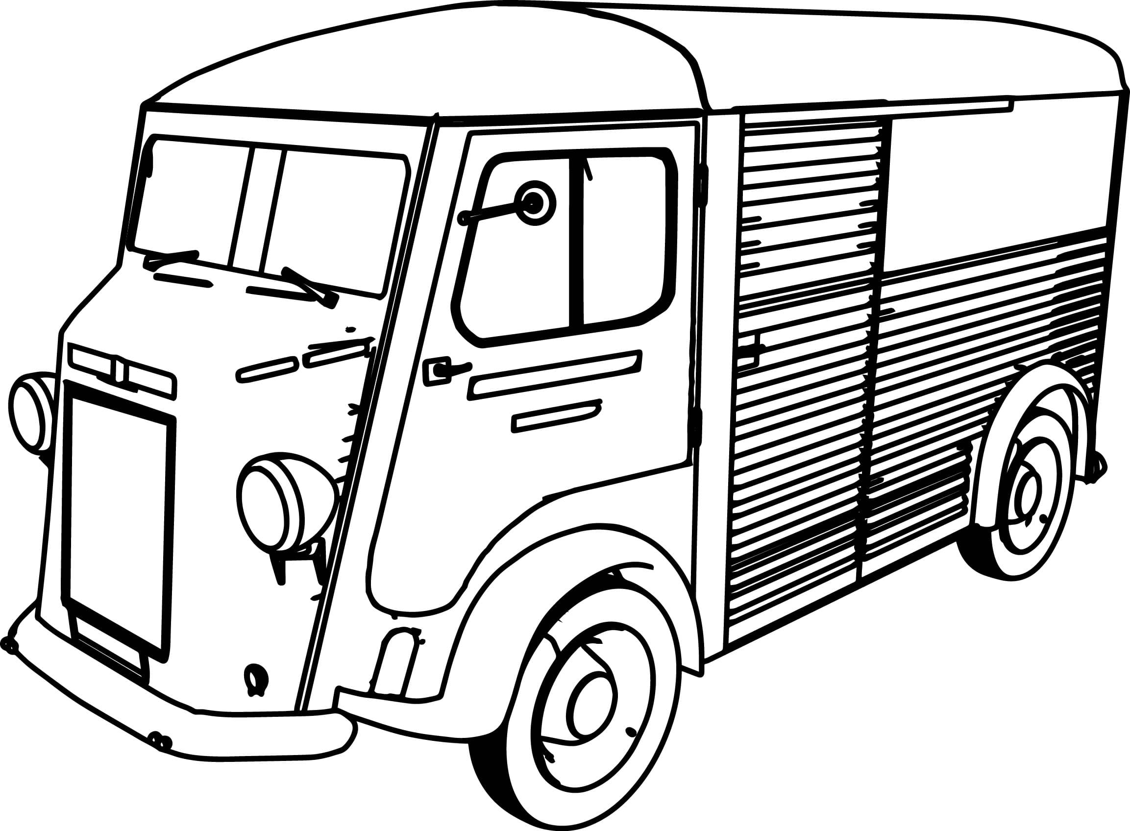 Раскраска для ребенка фургон
