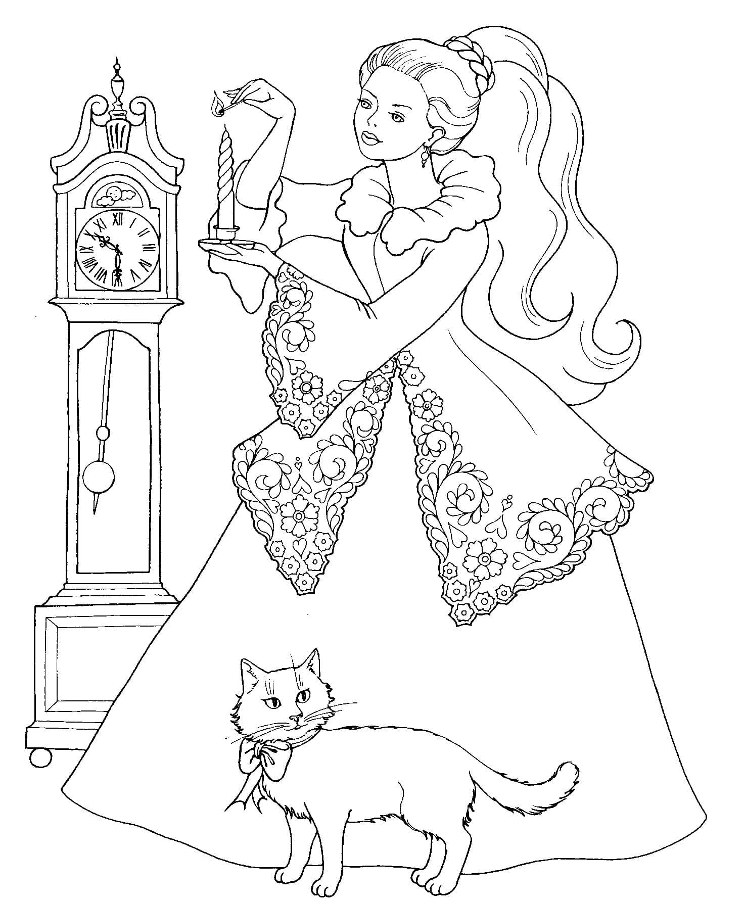Принцесса, кот и часы