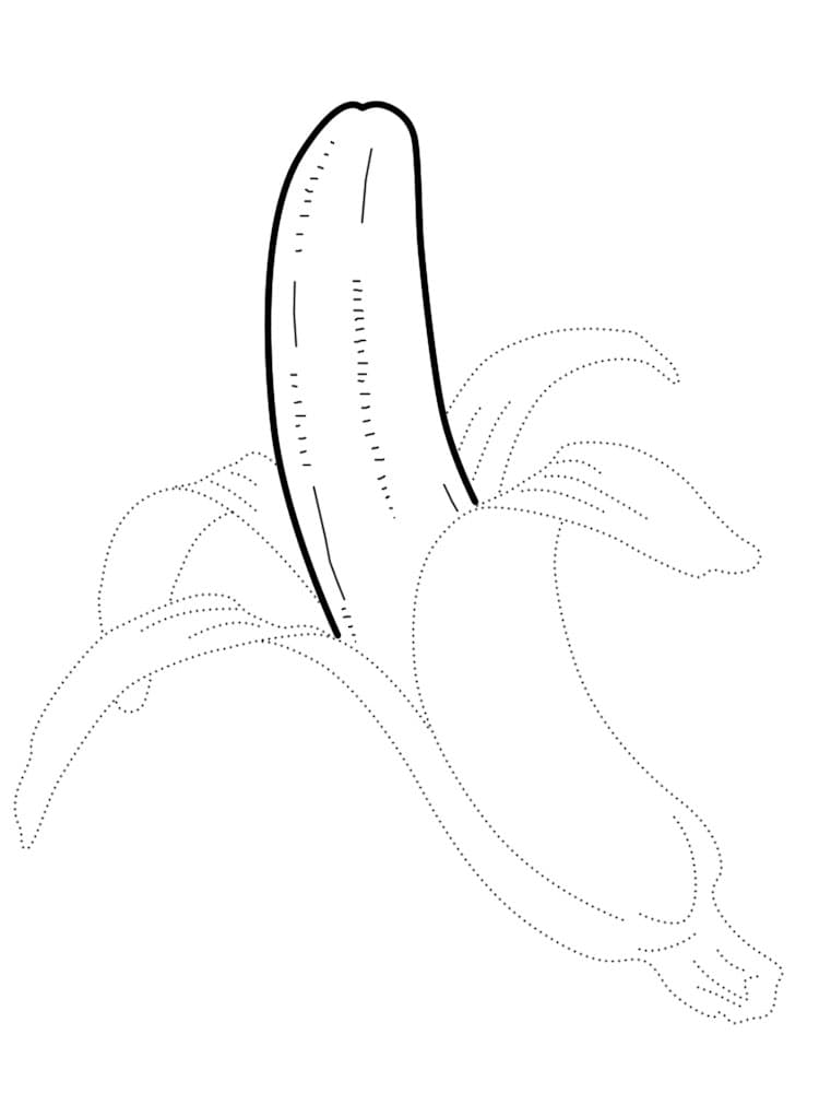 Банан раскраска по точкам