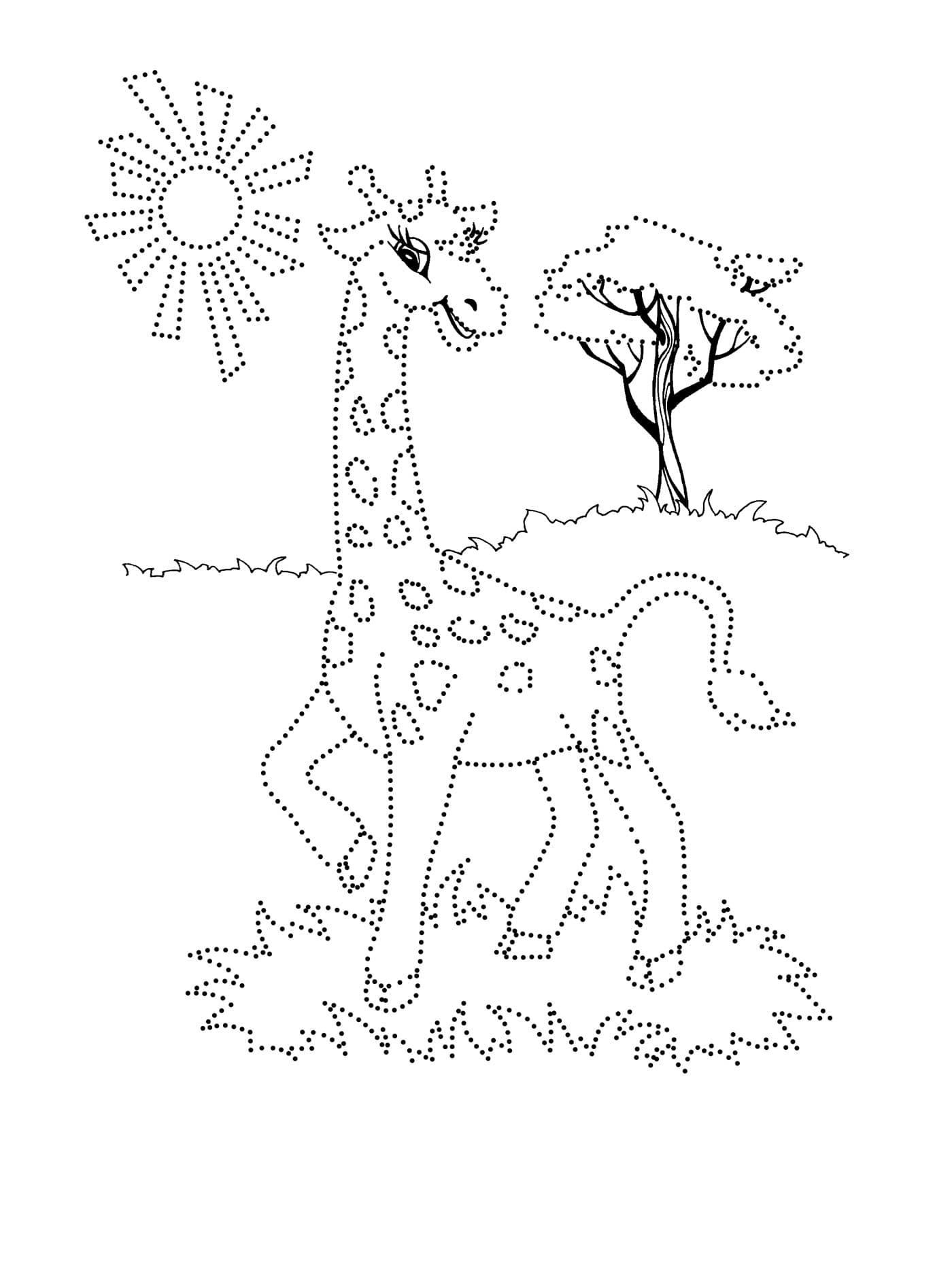 Жираф раскраска по точкам