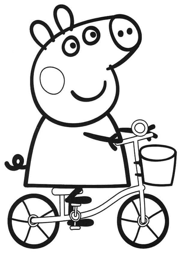 Свинка Пеппа на велосипеде