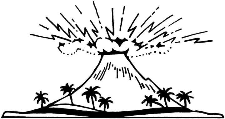Вулкан и пальмы