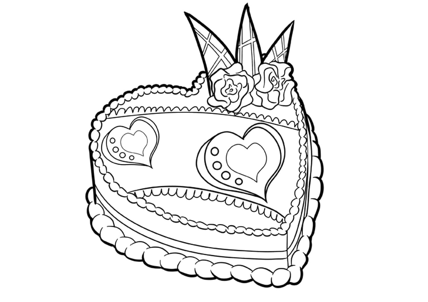 Торт в форме сердечка с короной