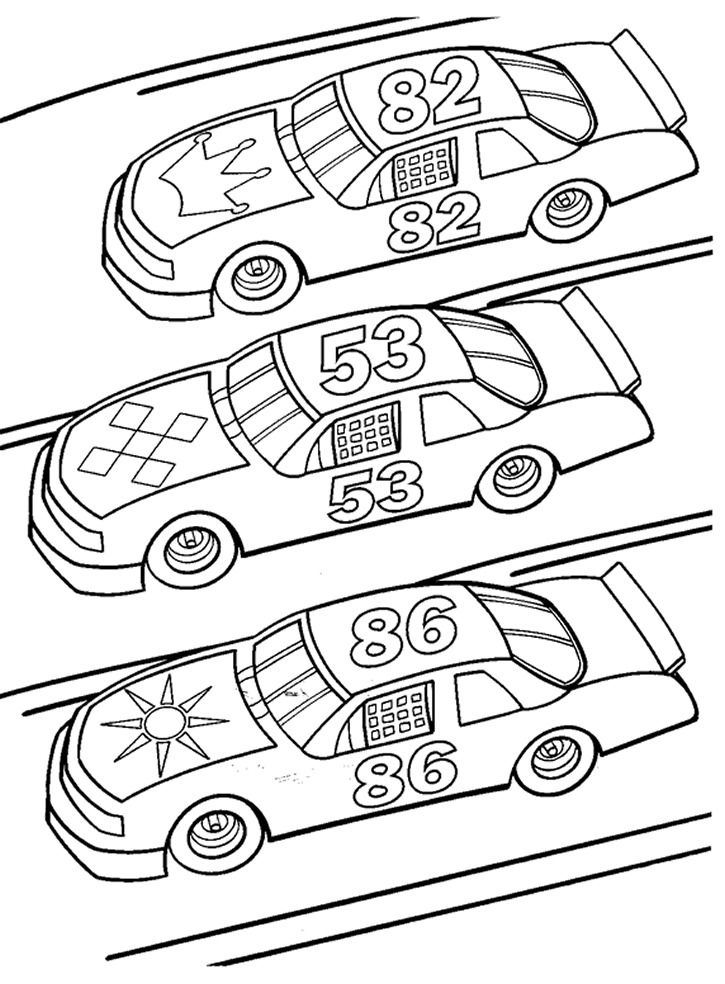 Три гоночные машины