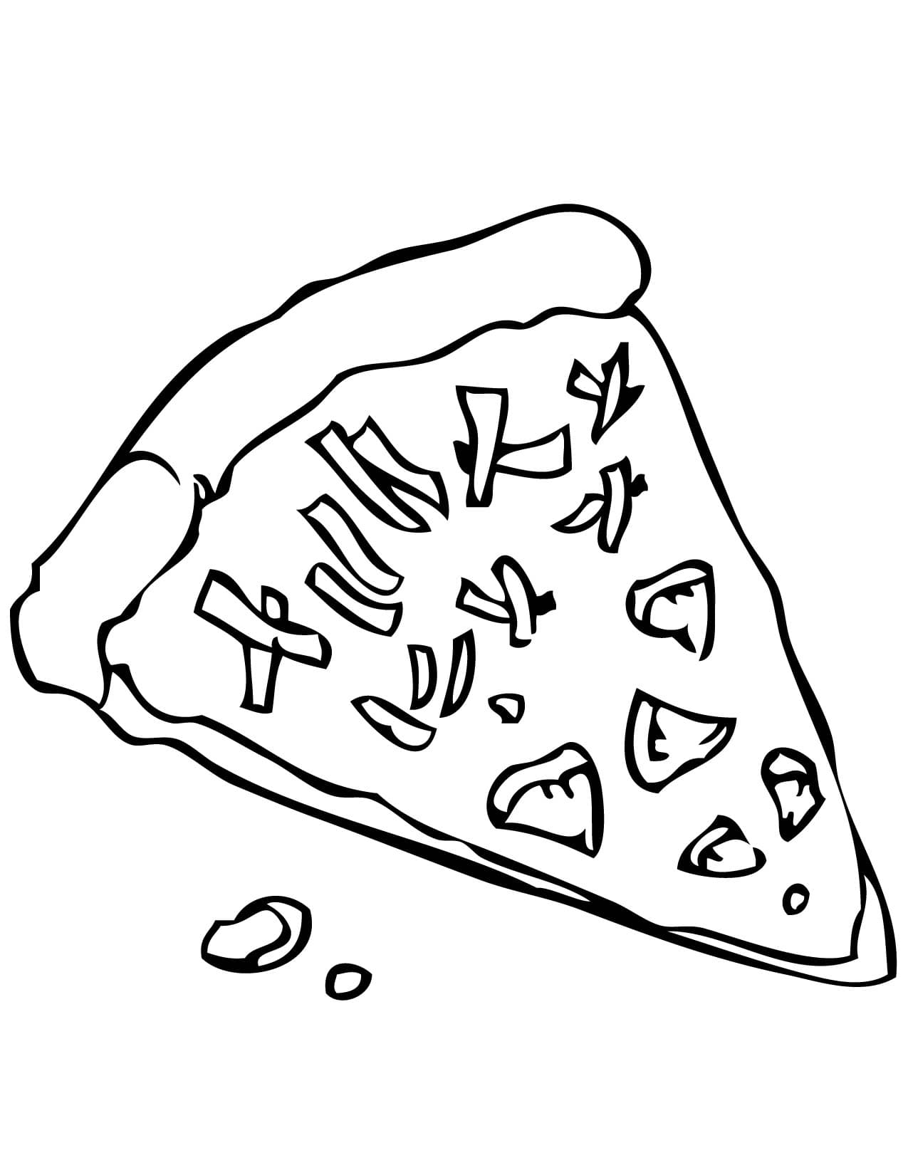 Кусочек пиццы детская раскраска