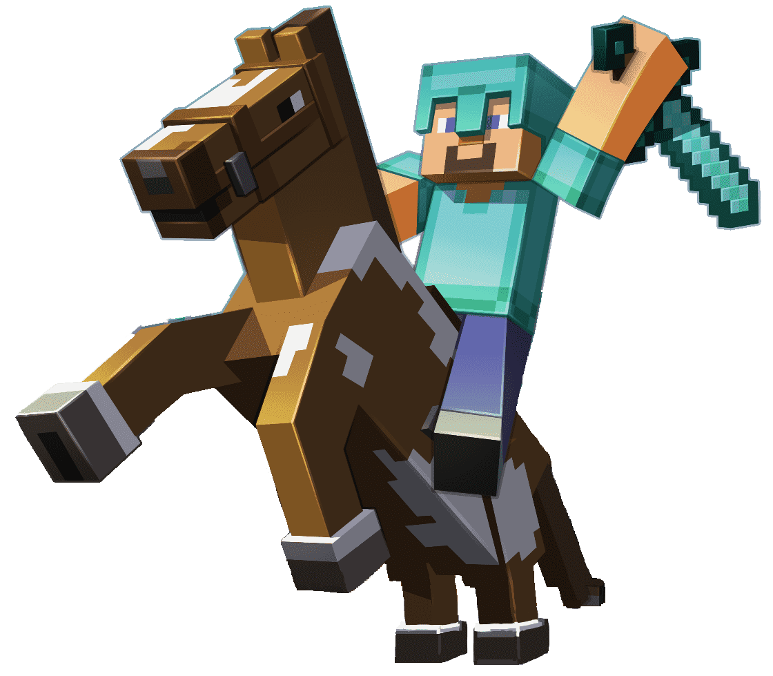 Стив на коне майнкрафт пнг