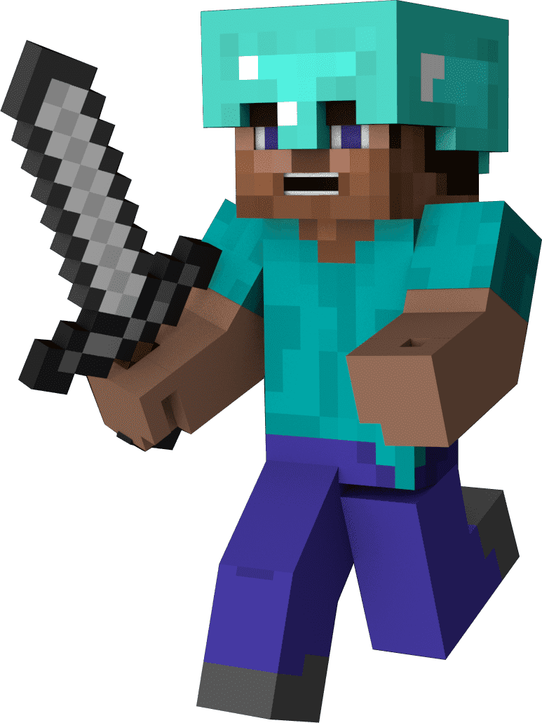 Стив с алмазным шлемом пнг