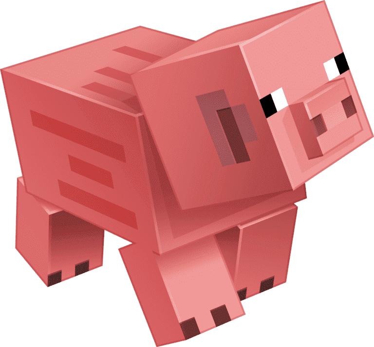 Свинья из блоков пнг
